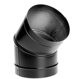 m & g duravent 7dbk-e45 7 inch dura-black 24-ga welded black stovepipe44; 45 deg sectioned44; nonadjustable elbow