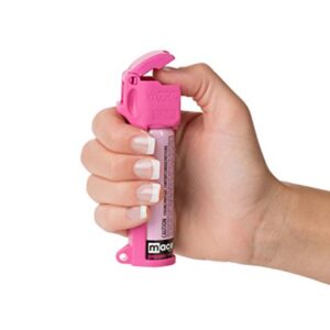 Mace Brand Personal Pepper Spray (Hot Pink) – Accurate 12’ Powerful Pepper Spray with Flip Top Safety Cap, Leaves UV Dye on Skin – Great for Self-Defense