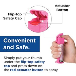 Mace Brand Personal Pepper Spray (Hot Pink) – Accurate 12’ Powerful Pepper Spray with Flip Top Safety Cap, Leaves UV Dye on Skin – Great for Self-Defense