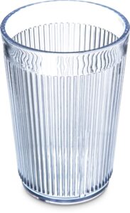 carlisle foodservice products crystalon stack-all stackable tumbler plastic tumbler with ribbed texture for restaurants, catering, kitchens, plastic, 8.4 ounces, clear