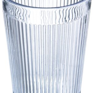 Carlisle FoodService Products Crystalon Stack-All Stackable Tumbler Plastic Tumbler with Ribbed Texture for Restaurants, Catering, Kitchens, Plastic, 8.4 Ounces, Clear