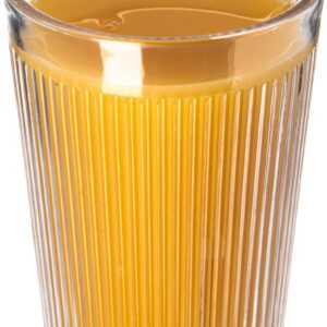 Carlisle FoodService Products Crystalon Stack-All Stackable Tumbler Plastic Tumbler with Ribbed Texture for Restaurants, Catering, Kitchens, Plastic, 8.4 Ounces, Clear