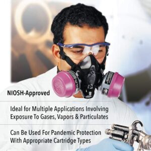 NORTH Honeywell Home North 7700 Series Niosh-Approved Half Mask Silicone Respirator, Large (770030L), Black