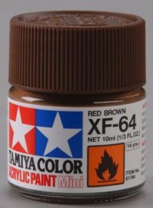 tamiya 81764 acrylic mini xf-64 red brown 1/3 oz