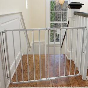 Cardinal Gates SS30 Stairway Special Baby Gate for Stairs - Adjustable Indoor Dog Gate - Aluminum Safety Gate for Kids & Pets - Can be Installed at Angles - 27 to 42.5 Inches Wide - White