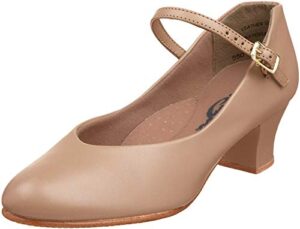 capezio womens jr. footlight character dance shoes, caramel, 7.5 us
