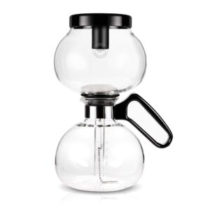 yama glass 8-cup stovetop siphon coffee maker, 24 oz vacuum brew, heat-resistant borosilicate glass