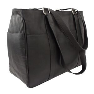 piel leather medium shopping bag, black, one size