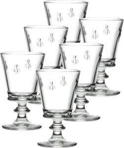 la rochere napoleon bee 12 oz wine tasting glasses - set of 6. iconic french wine glasses w/ the french bee embossed design