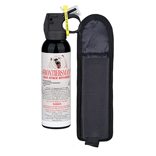 SABRE Frontiersman 7.9 fl oz. Bear Spray, Maximum Strength 2.0% Major Capsaicinoids, Powerful 30 ft. Range Bear Deterrent, Outdoor Camping & Hiking Protection