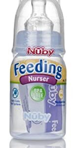 Nuby Standard Neck Tinted Feeding Nurser, 1 Count (Pack of 1), Colors May Vary