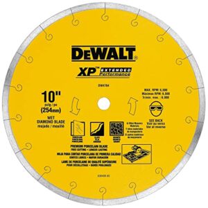 dewalt diamond blade for tile, wet cutting, 10-inch x .060-inch (dw4764)