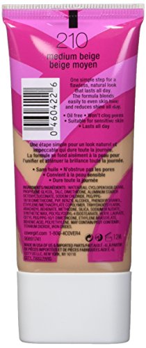 COVERGIRL Ready, Set Gorgeous Foundation Medium Beige 210, 1 oz