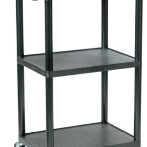 "HamiltonBuhl Plastic AV Cart Adjustable from 16"" to 42""", Black (PC1642E)