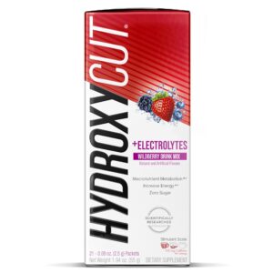 Hydroxycut Drink Mix Weight Loss for Women & Men Weight Loss Supplement Energy Drink Powder Metabolism Booster for Weight Loss Wildberry Blast, 21 Packets (packaging May Vary)