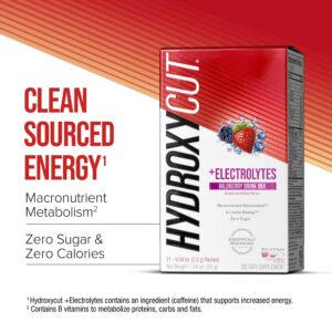 Hydroxycut Drink Mix Weight Loss for Women & Men Weight Loss Supplement Energy Drink Powder Metabolism Booster for Weight Loss Wildberry Blast, 21 Packets (packaging May Vary)