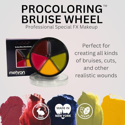 Mehron Makeup ProColoRing Bruise 5 Color Wheel for Special Effects & Movies | Bruise Makeup Kit | SFX Paint | Halloween Special Effects Makeup