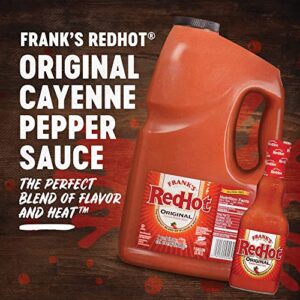 Frank's RedHot Original Cayenne Pepper Hot Sauce, 1 gal - One Gallon Bulk Container of Cayenne Pepper Hot Sauce to Add Flavorful Heat to Entrees, Sides, Snacks, and More