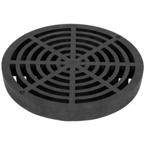 stormdrain 12" outdoor catch basin flat round grate cover - superior strength and durability, black