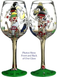 bottom's up 15-ounce fore handpainted wine glass