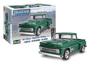 revell 85-7210 '65 chevy stepside pickup 2'n1 1:25 scale 148-piece skill level 4 model building kit