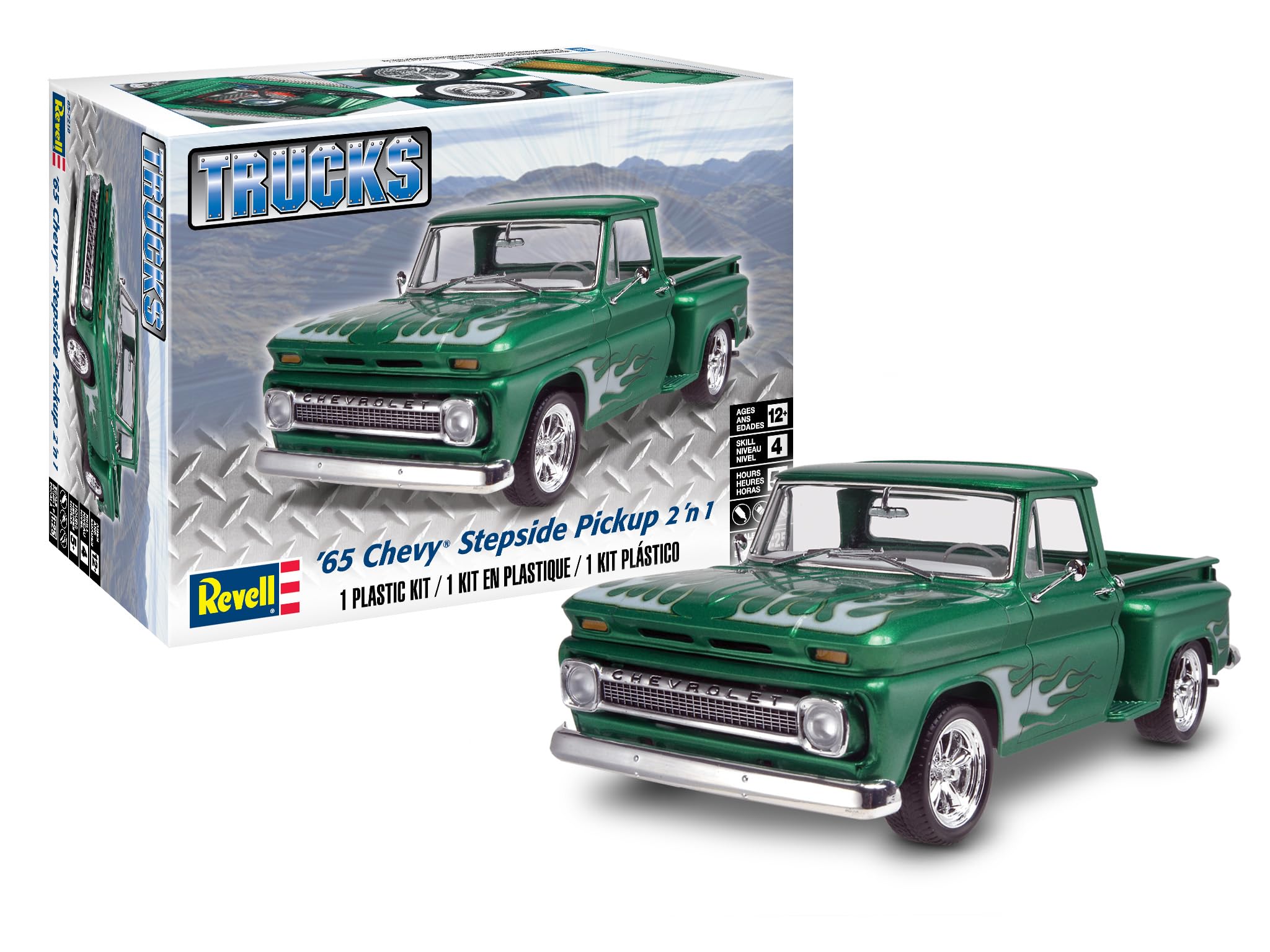 Revell 85-7210 '65 Chevy Stepside Pickup 2'N1 1:25 Scale 148-Piece Skill Level 4 Model Building Kit