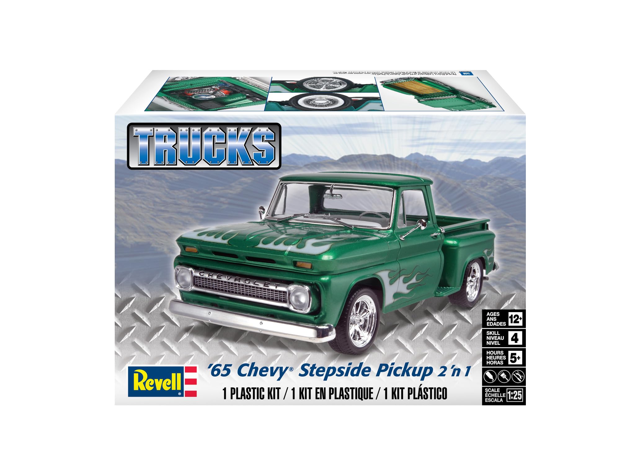 Revell 85-7210 '65 Chevy Stepside Pickup 2'N1 1:25 Scale 148-Piece Skill Level 4 Model Building Kit