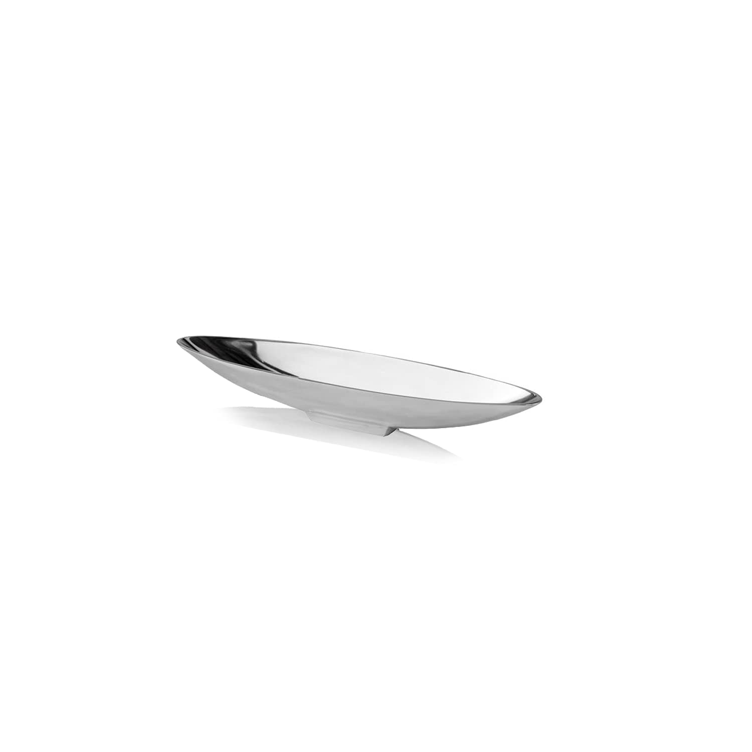 Modern Day Accents Barco Short Boat, Silver, Aluminum, Popular, Bowl, Tray, Tabletop, Centerpiece, Modern, Accent, Accessory, Décor, Home, Office, Filler, Glam, 20” x 4.5” x 3