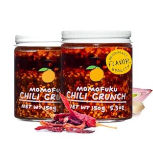momofuku chili crunch by david chang, (5.3 ounces), chili oil with crunchy garlic and shallots, spicy chili crisp, 2 pack
