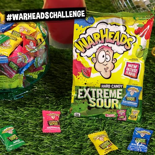 Warheads Extreme Sour Hard Candy 175 Pieces Assorted Flavors - 25 oz bag