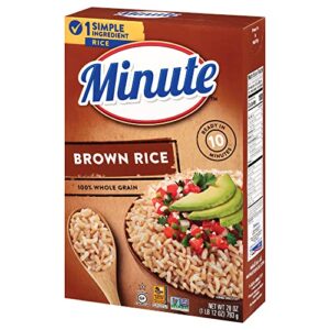 minute brown rice, instant brown rice for quick meals, 28-ounce box