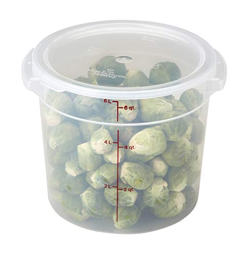 Cambro RFS6PPSW2190 6-Quart Round Food-Storage Container with Lid, Set of 2