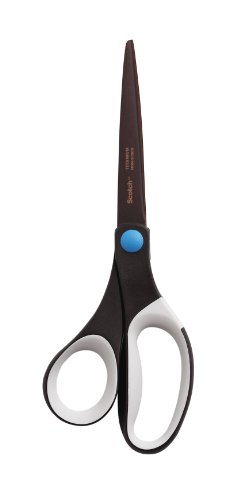 Scotch 8" Precision Ultra Edge Bent Titanium Non-Stick Scissors, Ideal for Fabric, Crafts, Cardstock and Photos (1468TUNS-MIX)