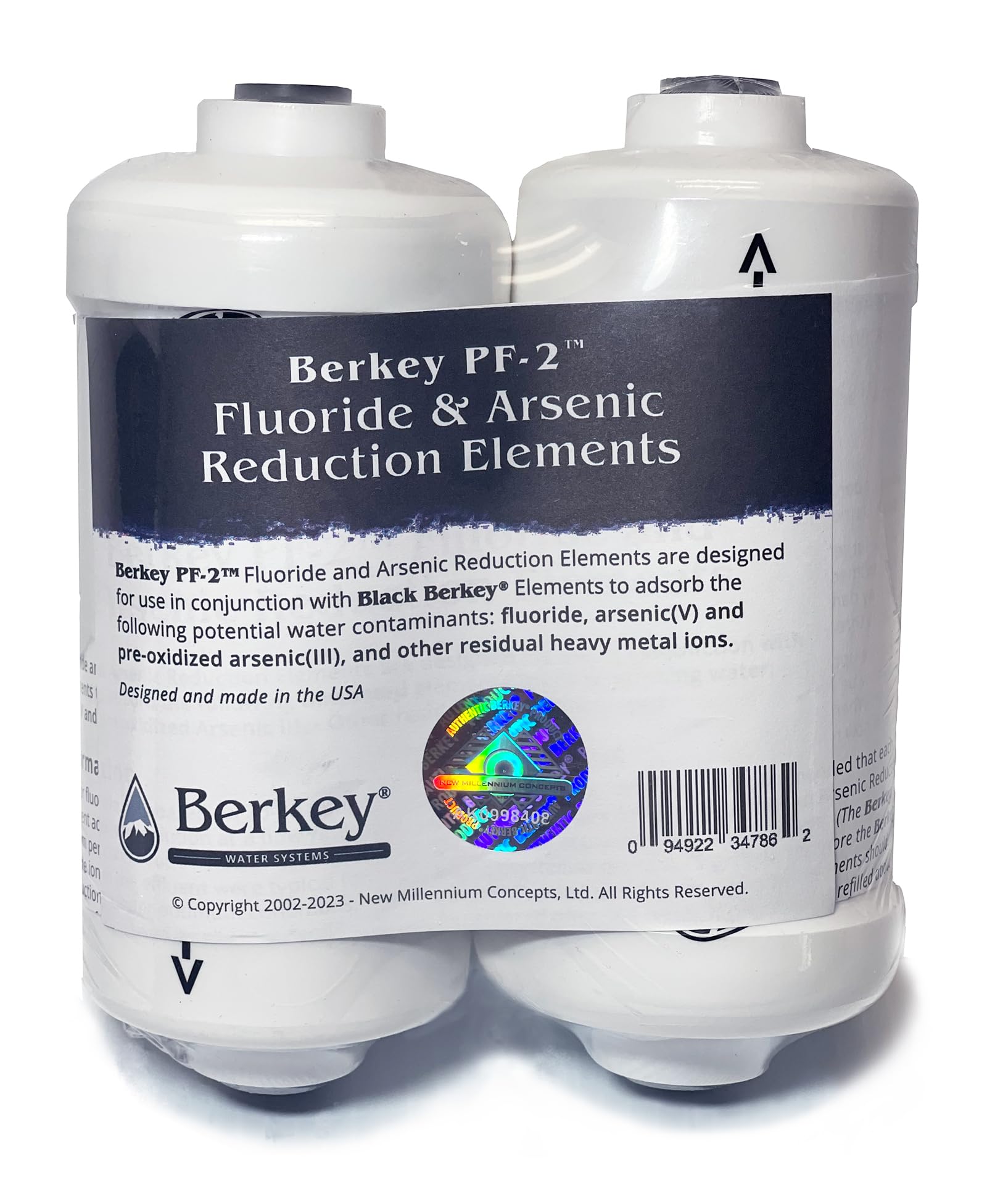 Set of 2 Berkey Authentic Black Berkey Elements (BB9-2) and 2 Berkey PF-2 Fluoride and Arsenic Reduction Elements - Combo Pack