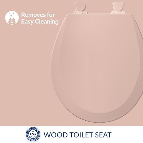 Bemis 500EC 063 Toilet Seat with Easy Clean & Change Hinges, 1 Pack Round, Venetian Pink
