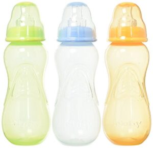 nuby no-drip tinted bottle 3pk 10 ounce - assorted colors