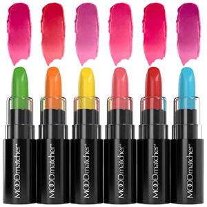 moodmatcher original color changing lipstick – 12 hours long-lasting, moisturizing, smudge-proof, easy to apply creamy lipstick, glamorous personalized color, premium quality – made in usa