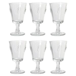 fleur de lys stemmed wine glass by la rochere - set of 6