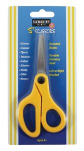 sargent art 22-0903 5-inch childs safety scissors, blunt tip stainless steel blades, yellow handle