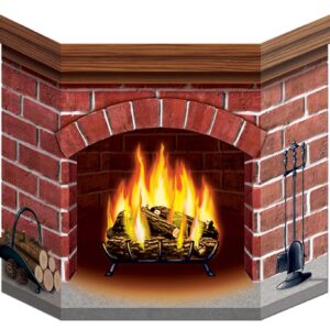 Brick Fireplace Stand-Up Party Accessory (1 count) (1/Pkg)