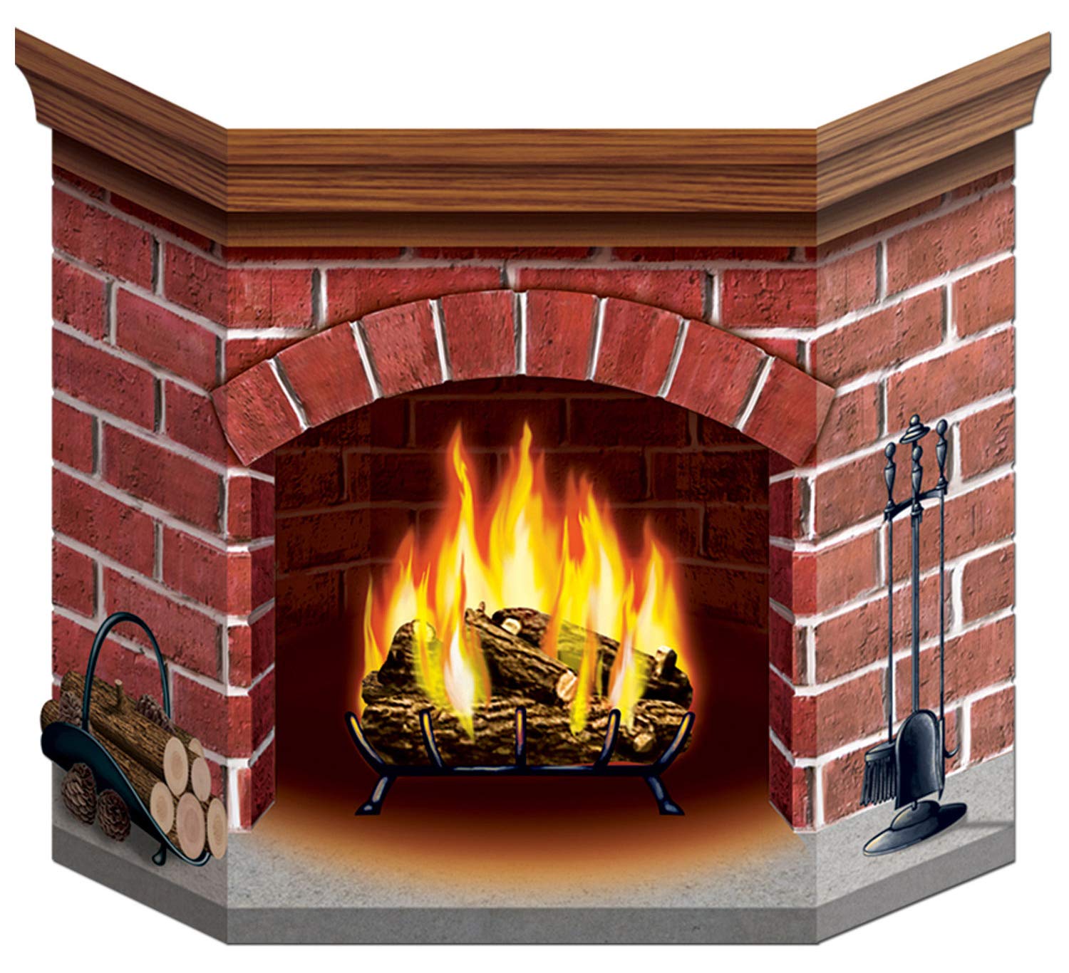 Brick Fireplace Stand-Up Party Accessory (1 count) (1/Pkg)