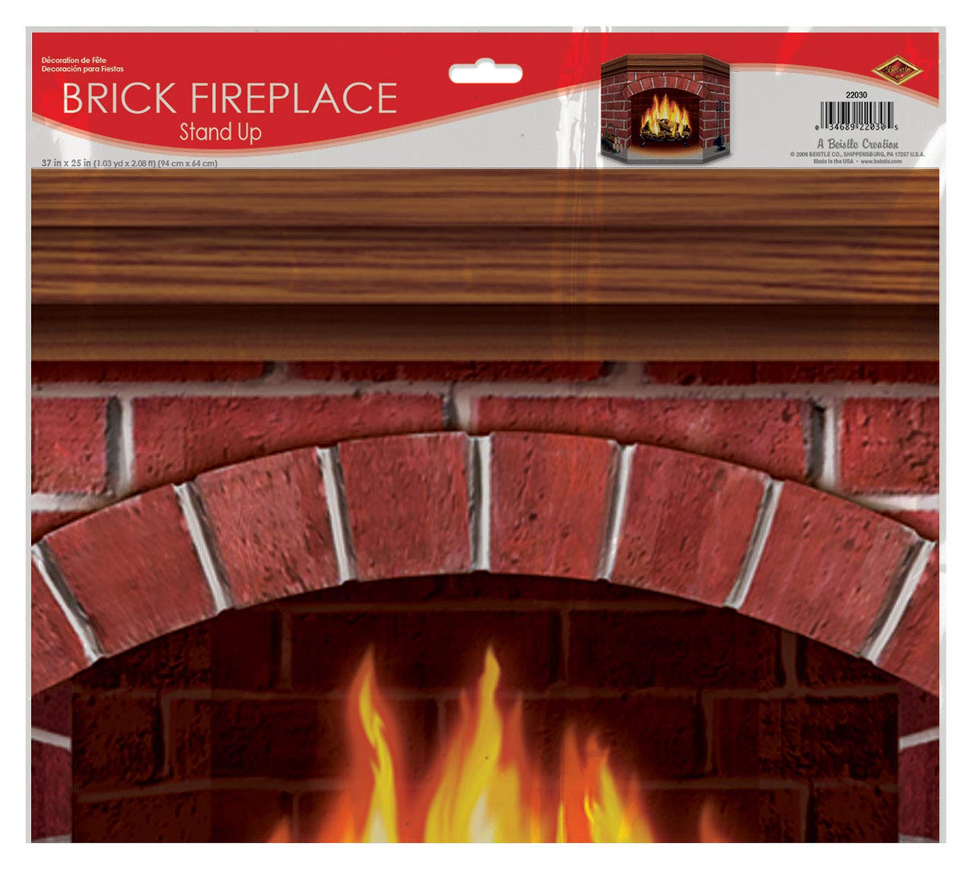 Brick Fireplace Stand-Up Party Accessory (1 count) (1/Pkg)