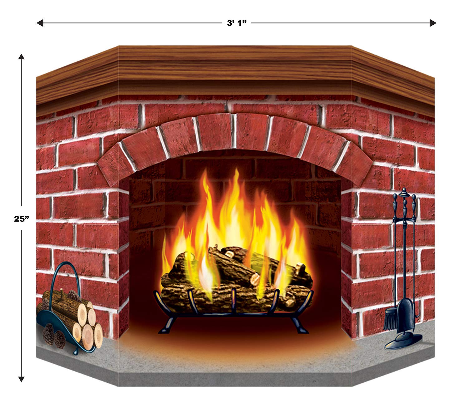 Brick Fireplace Stand-Up Party Accessory (1 count) (1/Pkg)