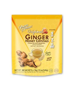 prince of peace instant ginger honey crystals, 30 sachets – instant hot or cold beverage – easy to brew ginger and honey crystals