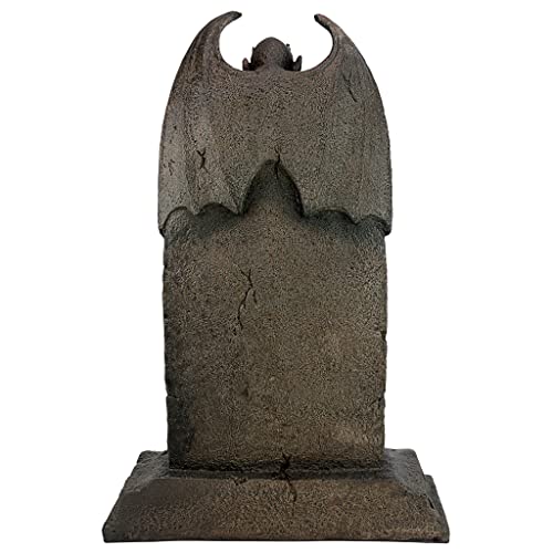 Design Toscano DB160282 The Vampire Demon Halloween Tombstone Gothic Decor Garden Graveyard Statue, 22 Inch, Greystone