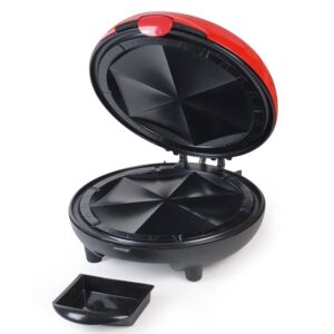 nostalgia with extra stuffing latch 6-wedge electric quesadilla maker, 8-inch, red