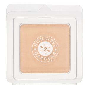 honeybee gardens pressed mineral powder foundation refill, luminous, lightly warm neutral shade, adjustable coverage, natural finish, with botanical extracts and vitamin e, 7.5g