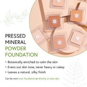 Honeybee Gardens Pressed Mineral Powder Foundation Refill, Luminous, Lightly Warm Neutral Shade, Adjustable Coverage, Natural Finish, With Botanical Extracts And Vitamin E, 7.5g