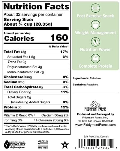 Fiddyment Farms 2lb Unsalted Pistachio Kernels