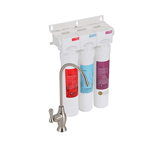 Watts Premier WP531130 Pure UF-3 Three-Stage Water Filtration System with Top Mount Twist Faucet, Brushed Nickel